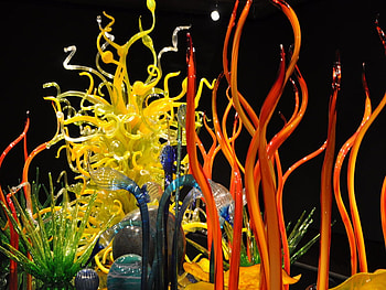 Under Water, color, beautiful, orange, dark, rock, decorate under water fish tank, green, yellow, weed HD wallpaper