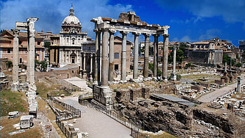 Ancient ruins , Roman Forum, Rome HD wallpaper