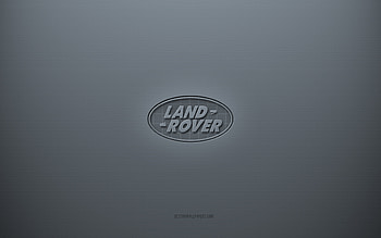 Land Rover logo, gray creative background, Land Rover emblem, gray paper texture, Land Rover, gray background, Land Rover 3d logo HD wallpaper