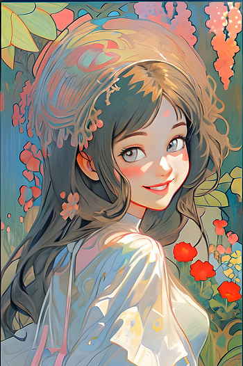 Smile, garden, Anime, flower HD phone wallpaper