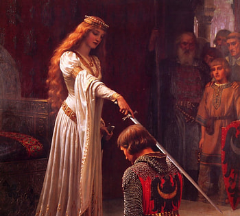 Knighting Ceremony, knight, sword, fantasy, queen HD wallpaper