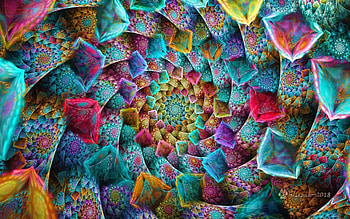 Colorful Spiral, colors, fractal, spiral, abstract HD wallpaper