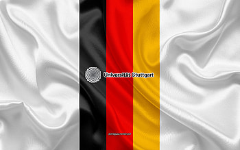 University of Stuttgart Emblem, German Flag, University of Stuttgart logo, Stuttgart, Germany, University of Stuttgart HD wallpaper
