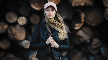Girl Leather Jacket , girls, model HD wallpaper