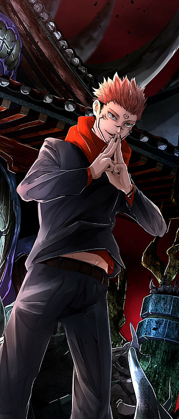school uniform, pink hair, Sukuna (Jujutsu Kaisen), Anime, Jujutsu Kaisen HD phone wallpaper