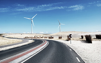 Wind Turbine Landscape, windmill, nature, graphy, road HD wallpaper