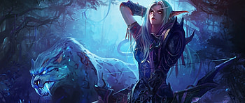 Preview world of warcraft, girl, elf, bow HD wallpaper
