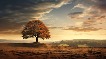 Majestic Oak Tree - Serene Landscape Background, oak tree, landscape HD wallpaper