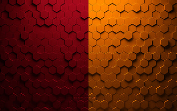 Flag of Rome, honeycomb art, Rome hexagons flag, Rome 3d hexagons art, Rome flag HD wallpaper