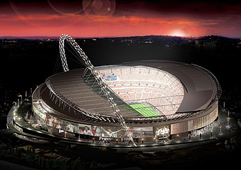 Night view, Wembley Stadium HD wallpaper