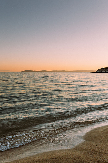 Nature, Sunset, Sea, Beach, Shore, Bank, Greece, Toroni, Thoroni HD phone wallpaper