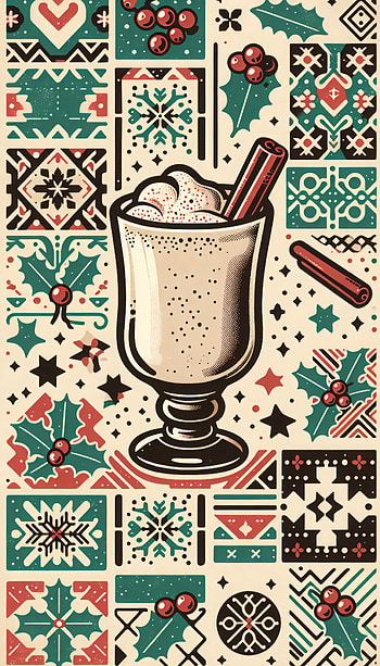 Vintage Eggnog Holiday, Christmas HD phone wallpaper