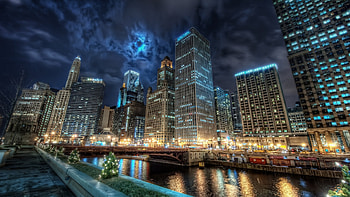 Landscape, Cities, Night HD wallpaper