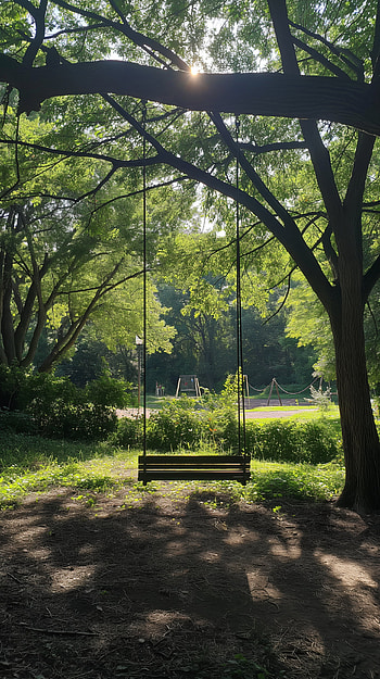 Serenity Park Tree Swing, park, swing HD phone wallpaper