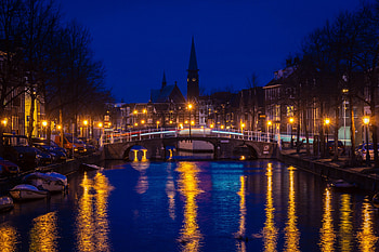 Cities, Architecture, Night City, City Lights, Bridge, Netherlands HD wallpaper