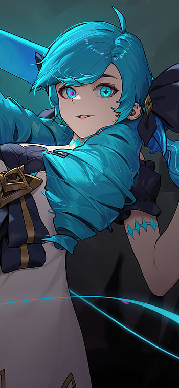 blue hair, video game, League Of Legends HD phone wallpaper