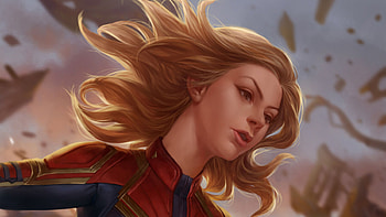Captain Marvel Fantasy Art, captain-marvel, superheroes, artist, artwork, digital-art, fantasy-girls, fantasy, deviantart HD wallpaper