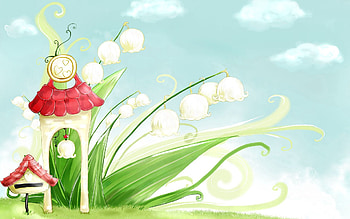 Grass, Miscellanea, Miscellaneous, , Drawing, Small House, Lodge, Tower, Paints HD wallpaper