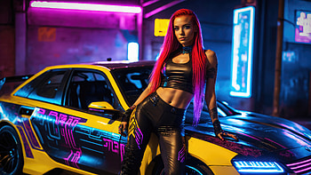 Cyberpunk Girl Scifi Dont Dare To Race, cyberpunk, scifi, artist, artwork, digital-art, deviantart HD wallpaper