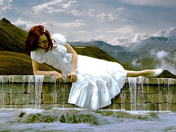 I wish I was Water, white, nature, water, woman HD wallpaper