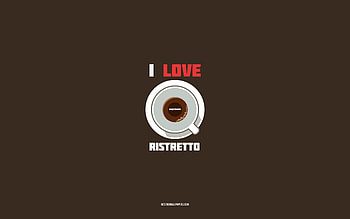 Ristretto recipe, , cup with Ristretto ingredients, I love Ristretto Coffee, brown background, Ristretto Coffee, coffee recipes, Ristretto ingredients HD wallpaper