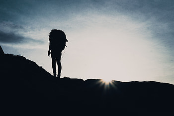 Dark, Silhouette, Backpack, Rucksack, Elevation, Tourist HD wallpaper