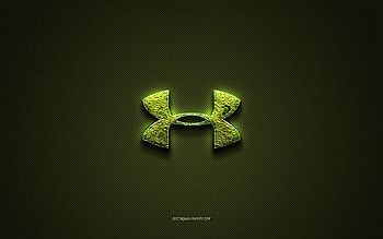 Under Armour logo, green creative logo, floral art logo, Under Armour emblem, green carbon fiber texture, Under Armour, creative art HD wallpaper