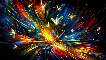 Firefly Illumination, firefly (bug), Abstract, colorful, artistic, light HD wallpaper