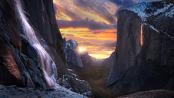 Horsetail Falls California Waterfall , waterfall, california, mountains, nature HD wallpaper