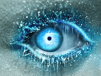 Cold as Ice_by_lorency.jpg, blue eyes, cold, beautiful, woman, ice HD wallpaper