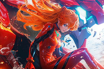Asuka Langley Soryu From Neon Genesis Evangelion, neon-genesis-evangelion, asuka-langley-soryu, anime-girl, anime, ai, artist, artwork, digital-art HD wallpaper