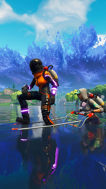 Striking Fortnite art, High-octane action, Lively colors, Captivating visuals HD phone wallpaper