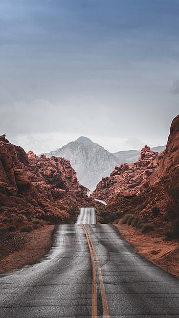 Road of valley, highway, mountains HD phone wallpaper