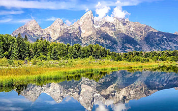 Jackson Hole, Wyoming, landscape, tetons, river, reflection HD wallpaper