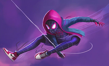 Spider Verse Miles, spiderman, superheroes, digital-art, artwork HD wallpaper