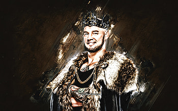 King Corbin, WWE, Thomas Pestock, American Wrestler, Grunge Art, Portrait, Brown Stone Background HD wallpaper