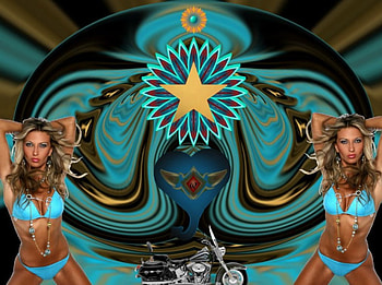 Midnight Rider, eye candy, Abstract, 3D, fractal, collage HD wallpaper