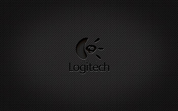 Logitech carbon logo, , grunge art, carbon background, creative, Logitech black logo, brands, Logitech logo, Logitech HD wallpaper