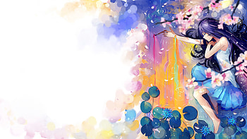 Art, Girl, Sleep, Dream, Brush, Lotuses, Tassel HD wallpaper