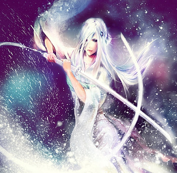 Sode no Shirayuki, silver hair, cute, long hair, dress, beauty, nice, shinigami, bleach, 3d, cg, soul reaper, , zanpakuto, female, sexy, sweet, sword, hot, soul society, girl, beautiful, blade, anime girl, anime, pretty, white hair, weapon, lovely, realistic HD wallpaper