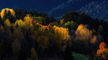 Splash Of Colour View From The Surselva Switzerland, autumn, nature HD wallpaper