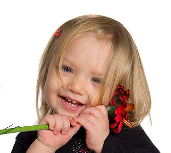 Baby, cute, with, flower HD wallpaper
