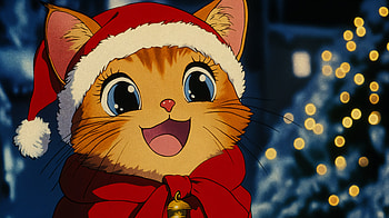 Joyful Christmas Cat - Ultra, christmas cat, cat, Christmas, animation, holiday HD wallpaper