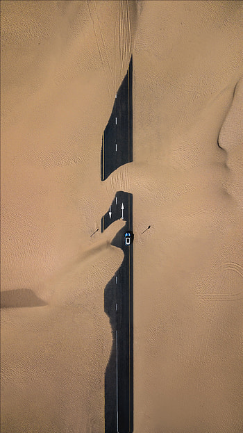 Sand, Desert, Road, Minimalism, Dunes, Links HD phone wallpaper