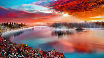 Artistic River, artist, river, artwork, digital-art HD wallpaper