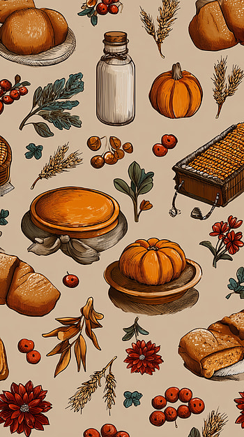 Aesthetic Thanksgiving , Thanksgiving, illustration, holiday HD phone wallpaper