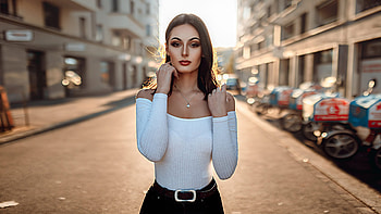 Girl Brunette Street graphy , girls, model, graphy HD wallpaper