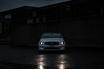Cars, Lights, Car, Front View, Mercedes-Benz, Headlights HD wallpaper