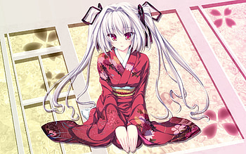 Anime, Girl, Pretty, Kimono, Pose HD wallpaper