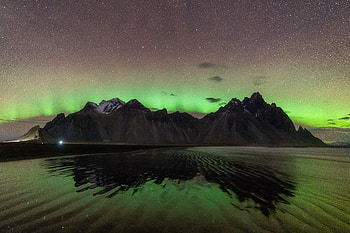 aurora borealis, nature, Vestrahorn HD wallpaper